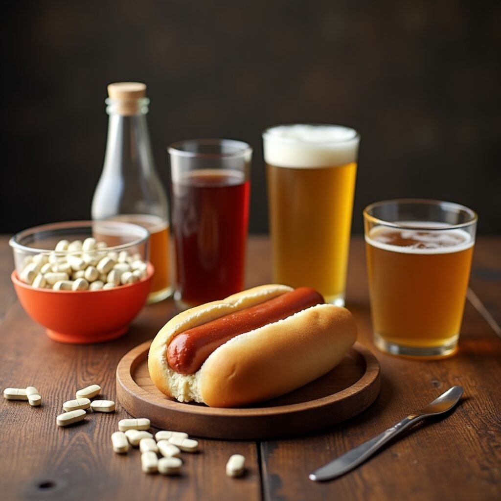 alimentos industrializados, bebidas alcoólicas e medicamentos.