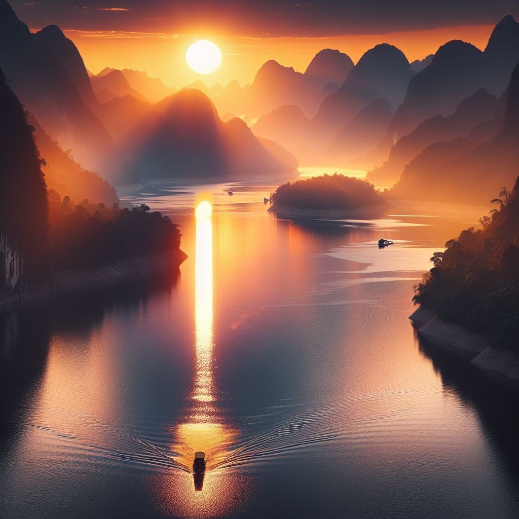 Banho de Sol Ancestral Sol entre Montanhas ao fundo de um Rio